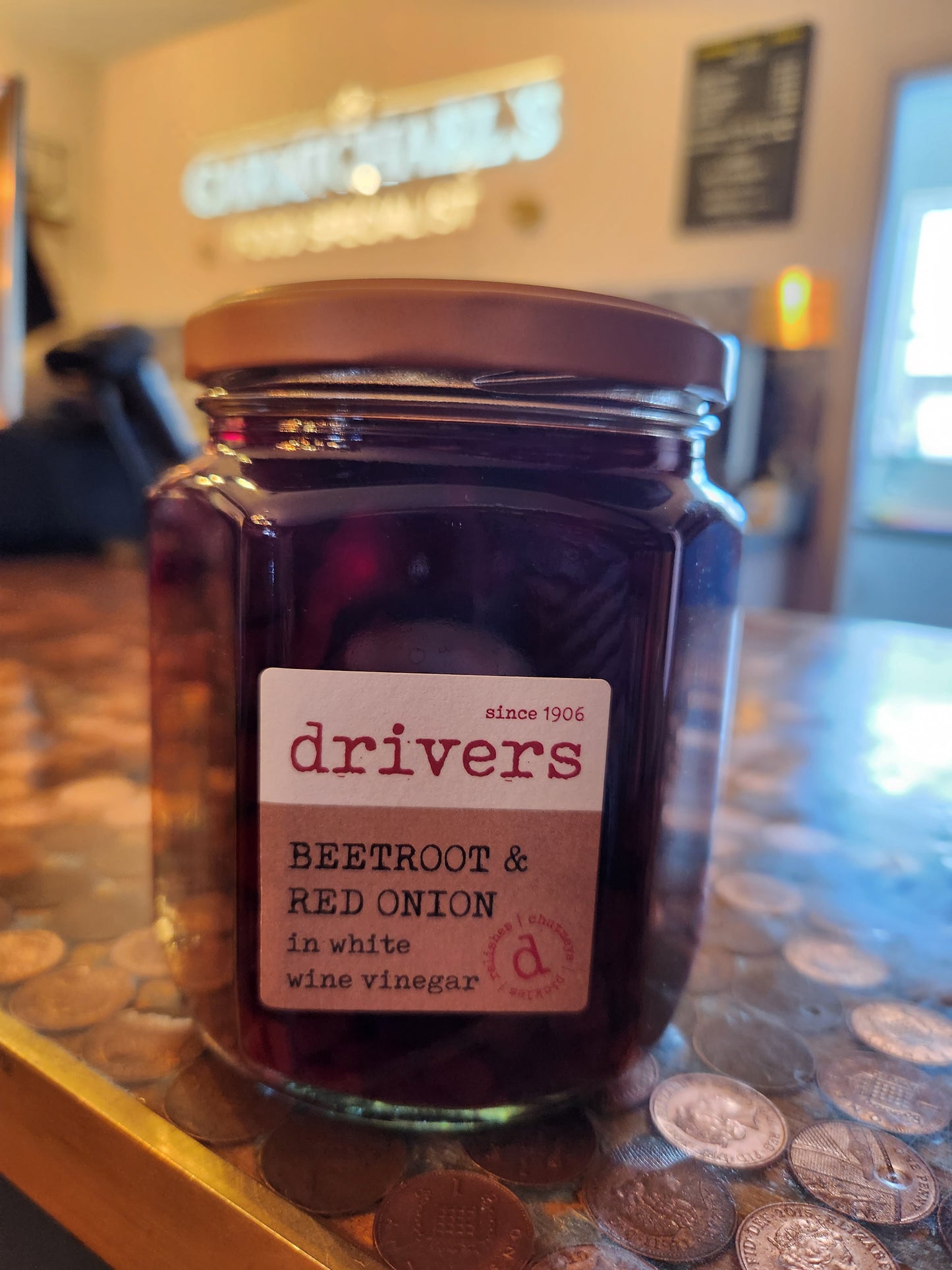 Drivers Beetroot and red onion in white wine vinegar